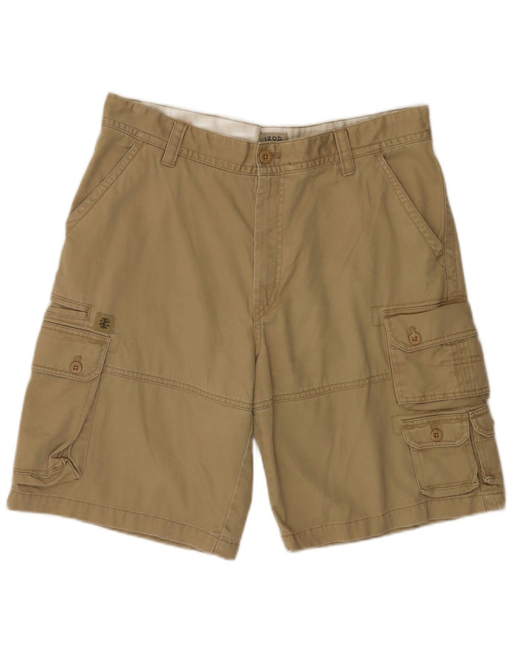 IZOD Мужские шорты-карго W36, большие, бежевые, хлопок