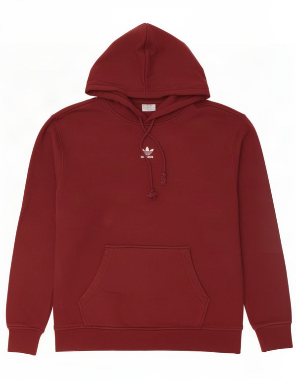 Женский джемпер с капюшоном Adidas UK 12, средний бордовый хлопок, хлопок