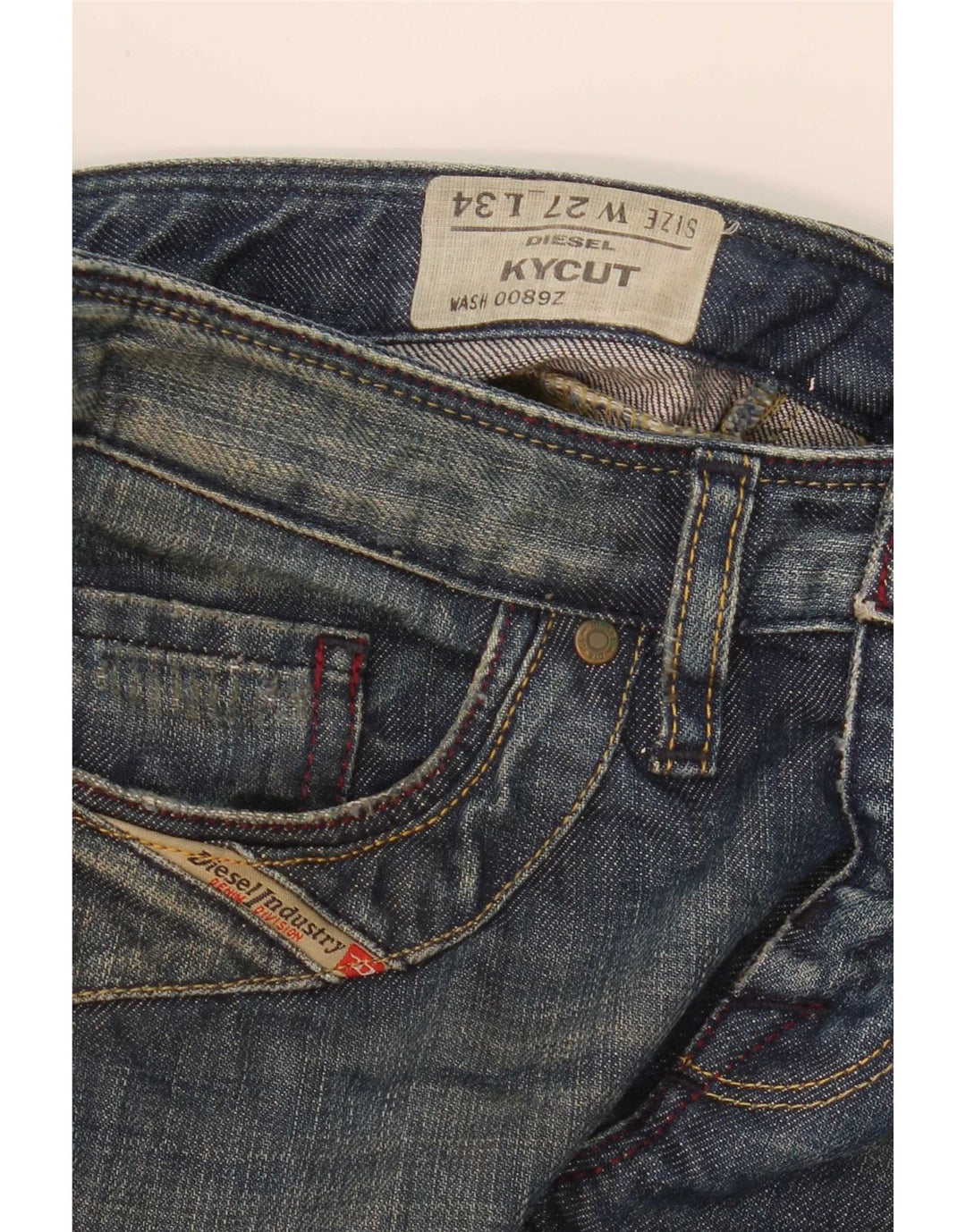 Женские прямые джинсы Diesel Kycut W27 L30 синие