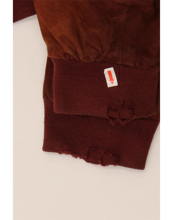 GIACCOMO LARUSSO Мужской замшевый бомбер свободного кроя IT 50, большой коричневый