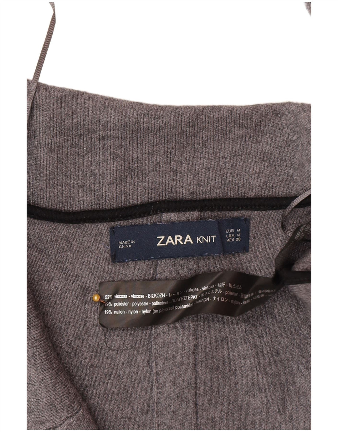 Женский удлиненный кардиган Zara UK 14, вискоза среднего серого цвета