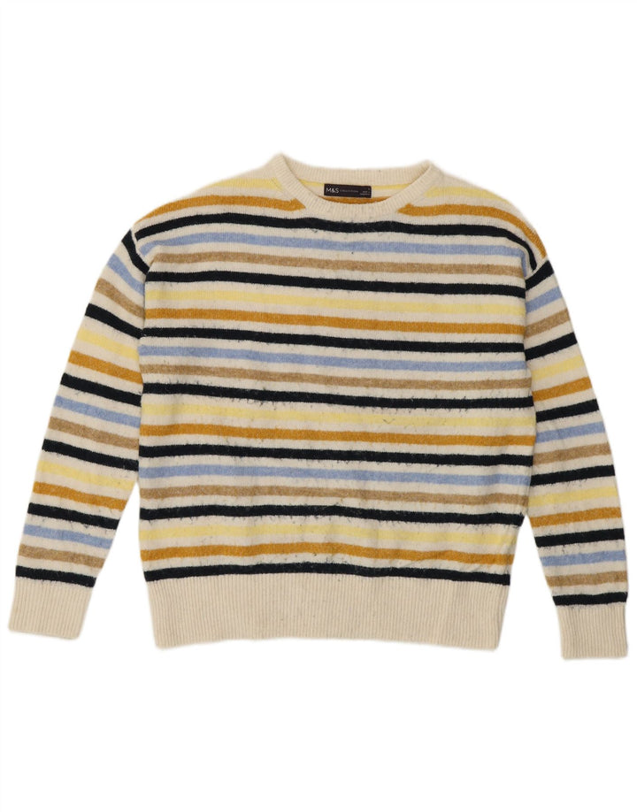 MARKS & SPENCER Womens Crew Neck Jumper Sweater UK 10 Small Multicoloured