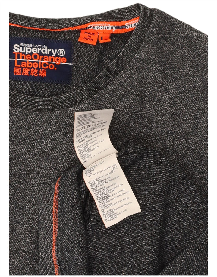 SUPERDRY Mens T-Shirt Top Large Grey Cotton