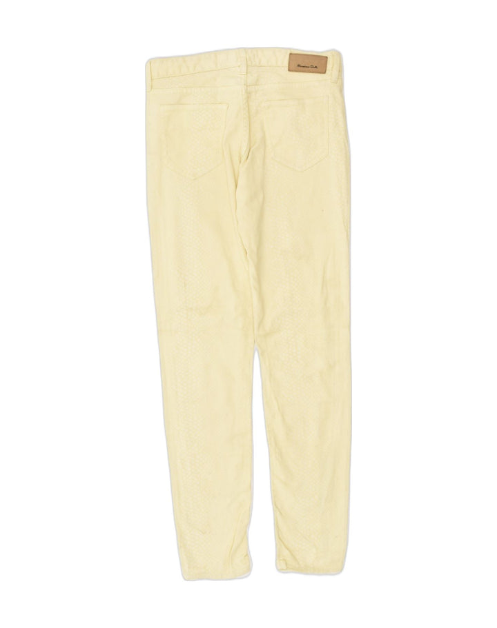 MASSIMO DUTTI Womens Slim Casual Trousers W28 L29 Yellow Animal Print | Vintage Massimo Dutti | Thrift | Second-Hand Massimo Dutti | Used Clothing | Messina Hembry 