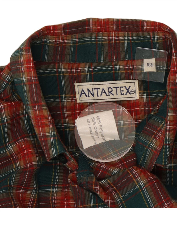 Мужская фланелевая рубашка Antartex, размер 16, 1/2, большая зеленая клетка, полиэстер