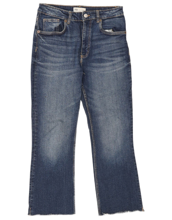 Женские укороченные джинсы Zara с высокой посадкой EU 36 XS W26 L25 Синие