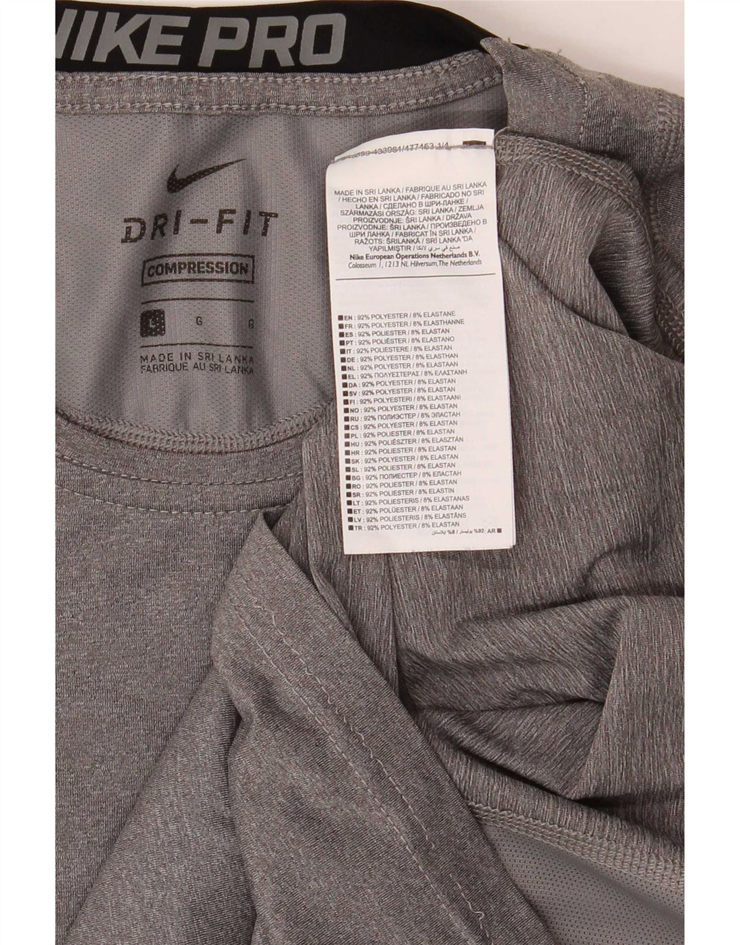 Мужская футболка Nike Dri Fit, большой серый полиэстер