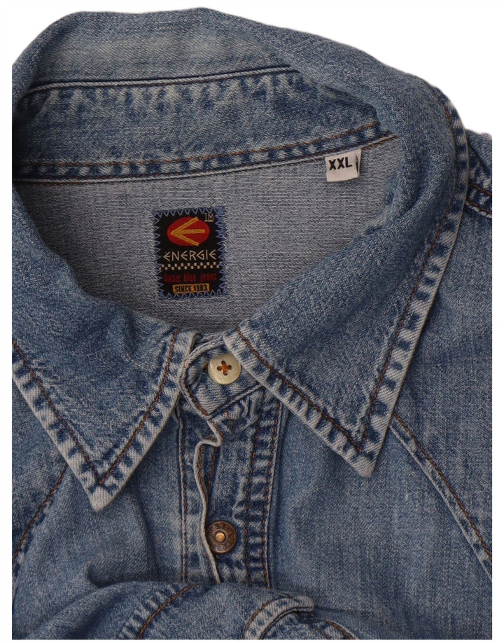 Мужская джинсовая рубашка Energie 2XL, синяя, хлопок