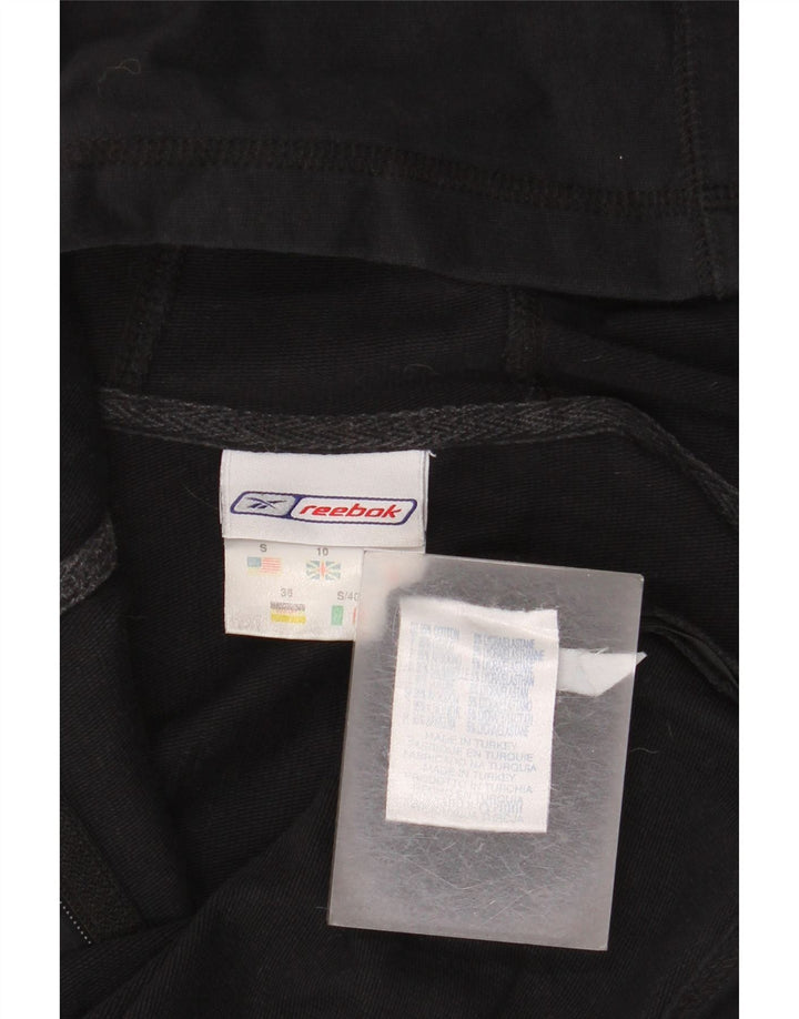 Женский свитер с капюшоном на молнии REEBOK UK 10, маленький, черный, хлопок
