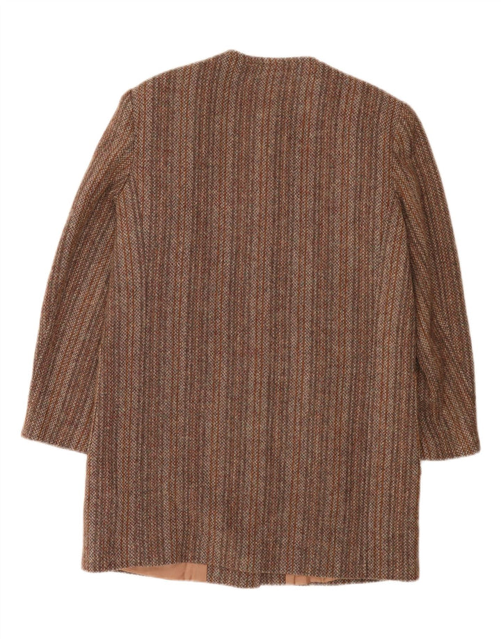 JIMMY HOURIHAN Womens Overcoat UK 16 Large Brown Herringbone New Wool Vintage Jimmy Hourihan and Second-Hand Jimmy Hourihan from Messina Hembry 
