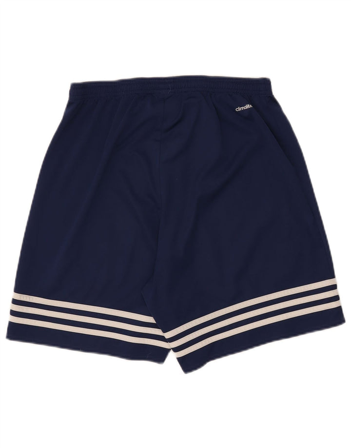 Мужские спортивные шорты Adidas Climalite среднего размера, темно-синие, полиэстер