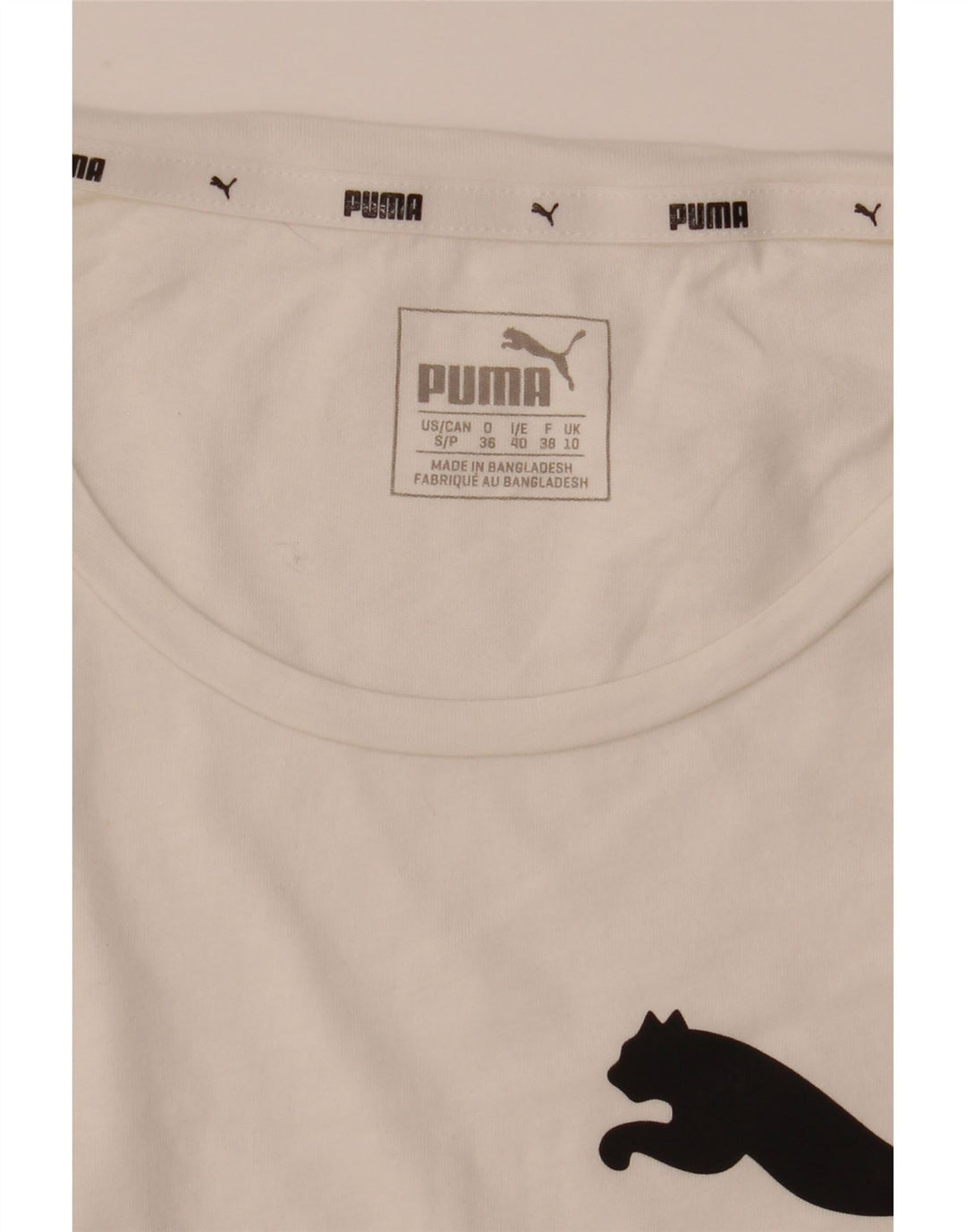 Женская футболка с рисунком Puma Top UK 10, маленькая белая