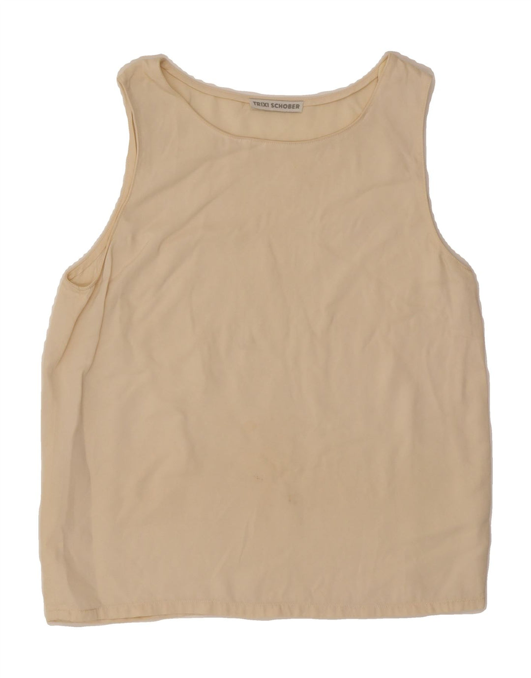 VINTAGE Womens Vest Top UK 10 Small Beige Vintage Vintage and Second-Hand Vintage from Messina Hembry 