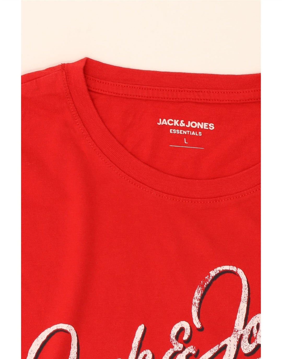 JACK & JONES Mens Graphic T-Shirt Top Large Red Cotton Vintage Jack & Jones and Second-Hand Jack & Jones from Messina Hembry 