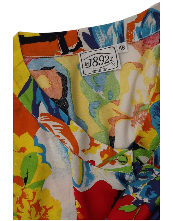 Винтажная женская блузка Top IT 48 XL Разноцветный цветочный принт