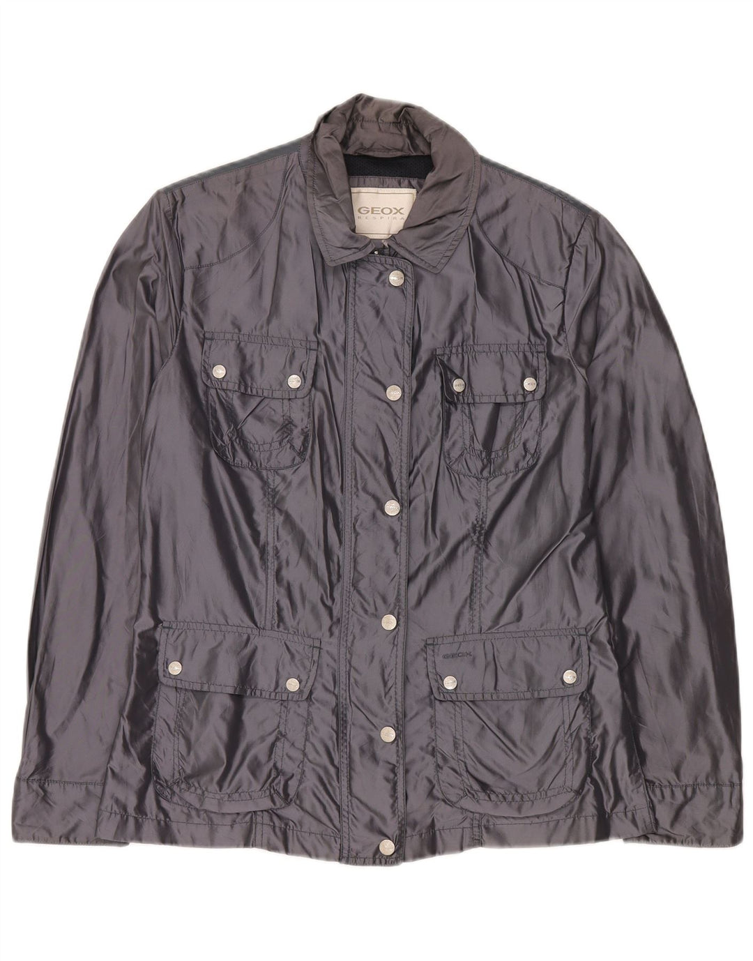 Женская оверсайз-куртка Geox UK 10, маленькая, темно-синяя, полиамид