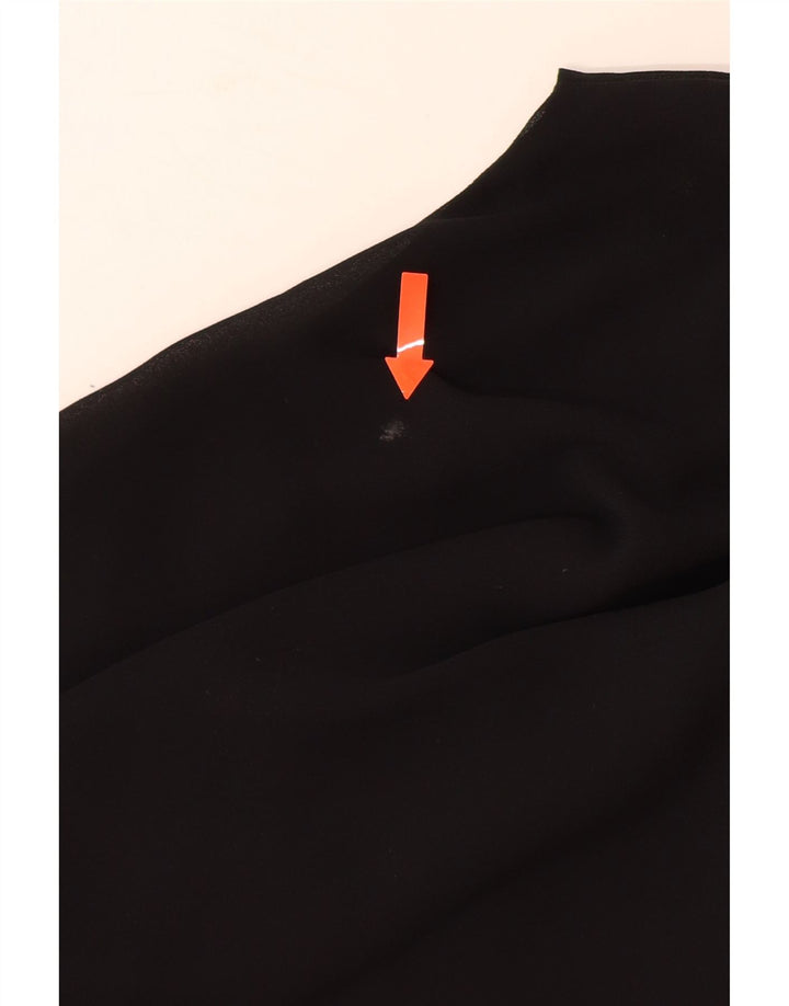 Женская блузка с длинным рукавом ZARA UK 14, большой черный полиэстер