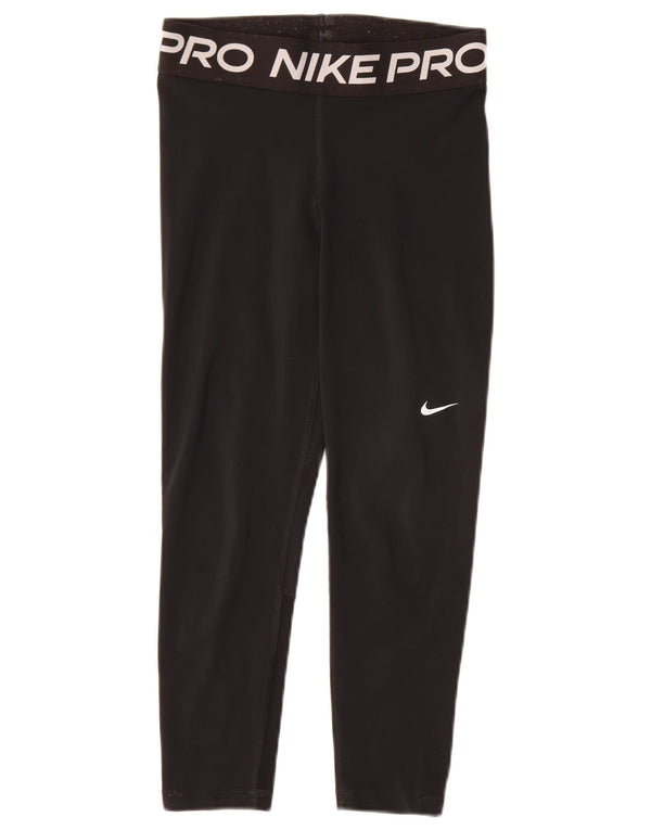 Женские леггинсы-капри с рисунком Nike Dri Fit UK 10, маленькие черные