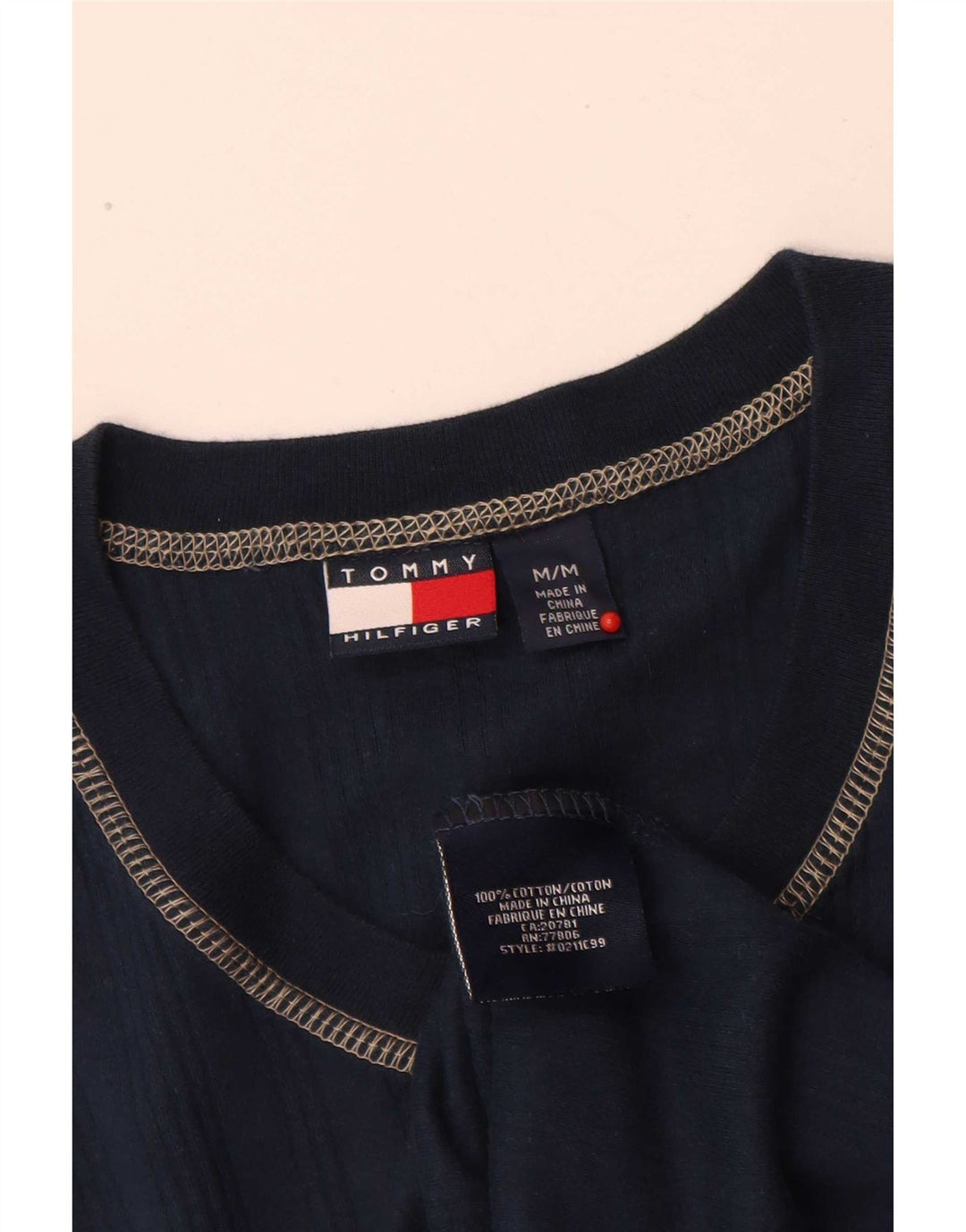 Мужская футболка Tommy Hilfiger, средний темно-синий хлопок