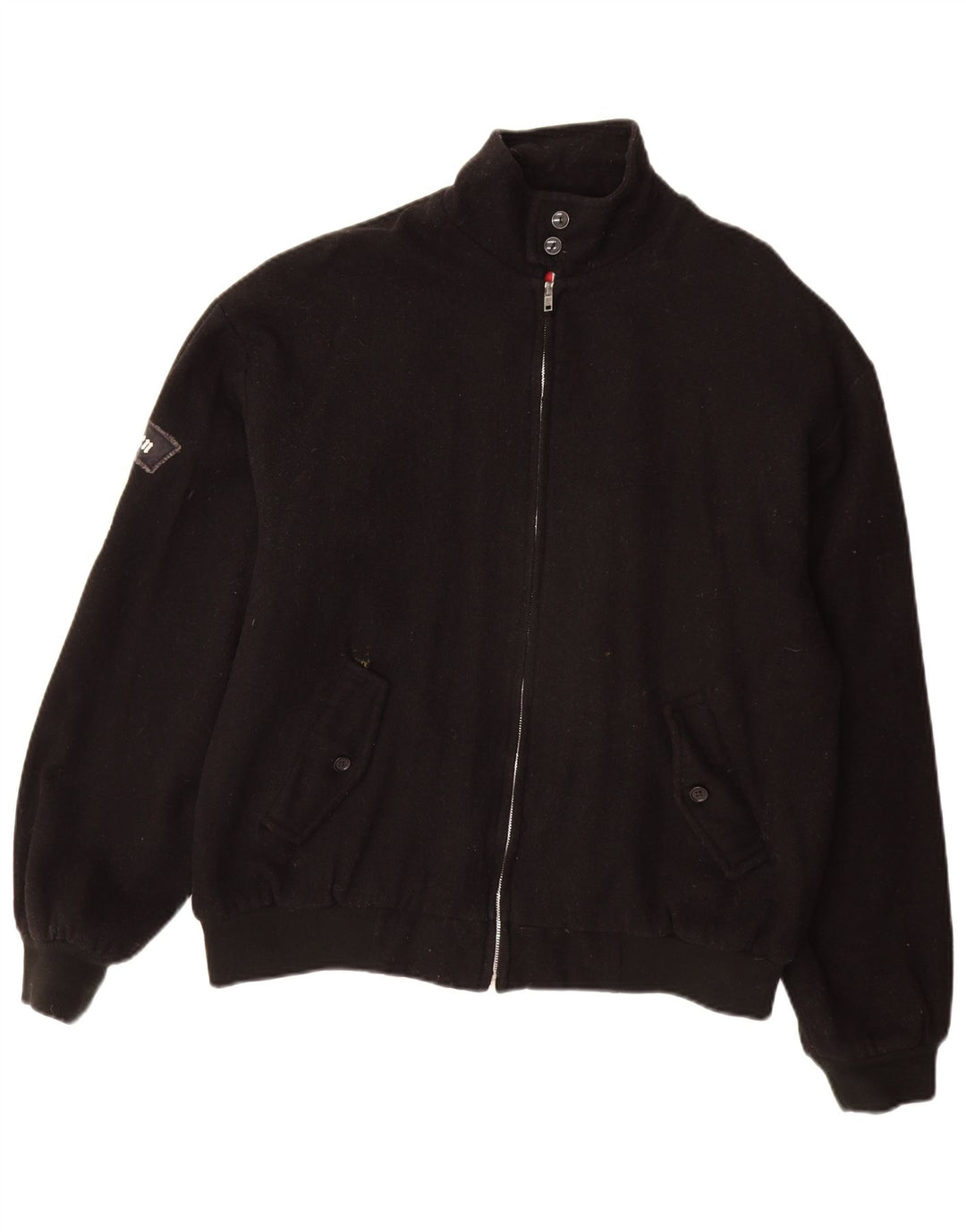 Винтажная мужская куртка-бомбер UK 40, большая черная шерсть