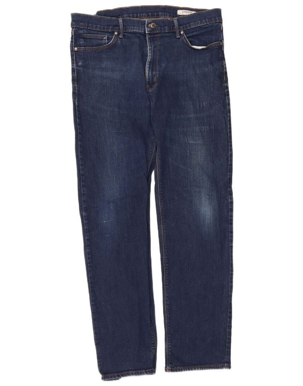 Мужские прямые джинсы Marks & Spencer W38 L33 синие, хлопок