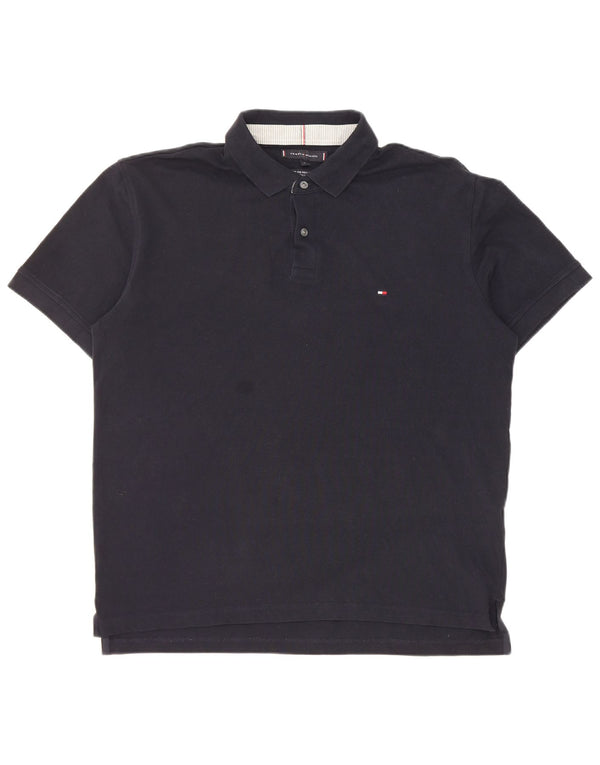 Tommy Hilfiger Mens Regular Fit Polo Shirt XL Navy Blue Cotton