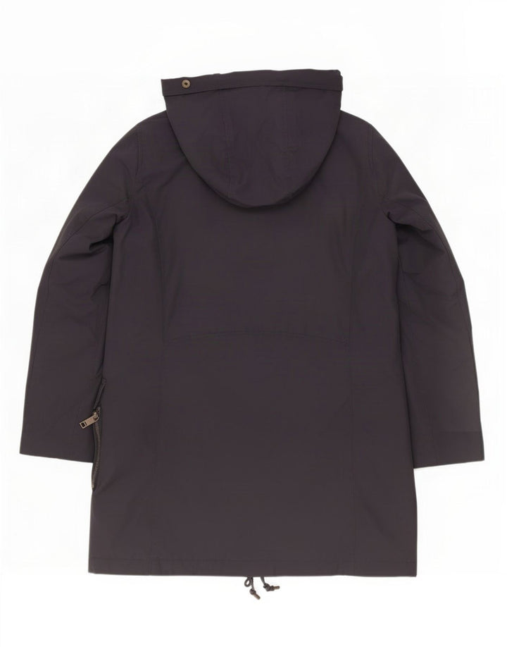 Женское стеганое пальто с капюшоном Zara UK 12, средний темно-синий, полиамид
