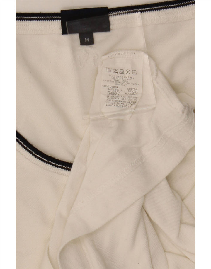 TRUSSARDI JEANS Womens Top 3/4 Sleeve UK 14 Medium White Cotton Vintage Trussardi Jeans and Second-Hand Trussardi Jeans from Messina Hembry 