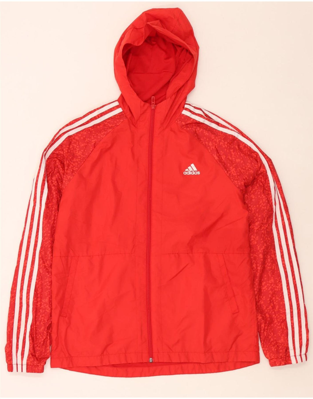 Adidas Спортивный костюм с капюшоном для мальчиков, верхняя куртка 15-16 лет, красный пятнистый полиэстер