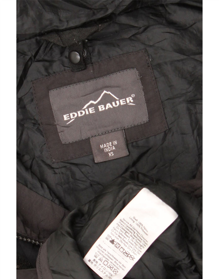 Женская ветровка Eddie Bauer с капюшоном UK 6 XS, черная с цветными блоками