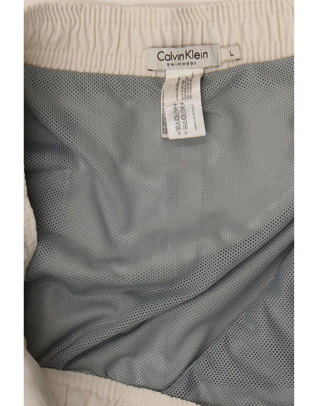 Мужские шорты для плавания с рисунком Calvin Klein, большие размеры, белый полиэстер
