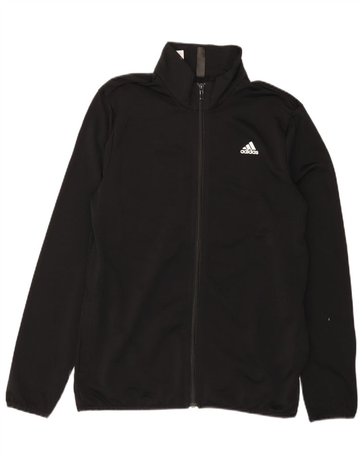 Спортивный костюм Adidas для мальчиков с графическим рисунком, верхняя куртка 13-14 лет, черный полиэстер