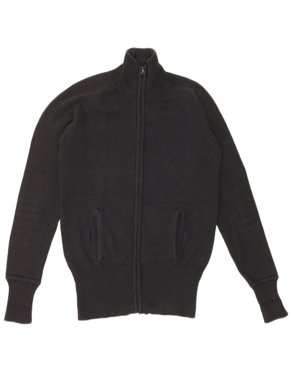 Женский кардиган Zara UK 12, средний черный хлопковый свитер