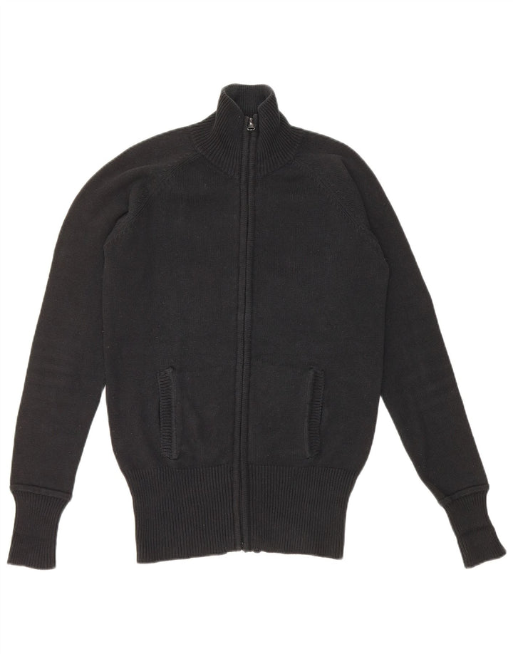 Женский кардиган Zara UK 12, средний черный хлопковый свитер