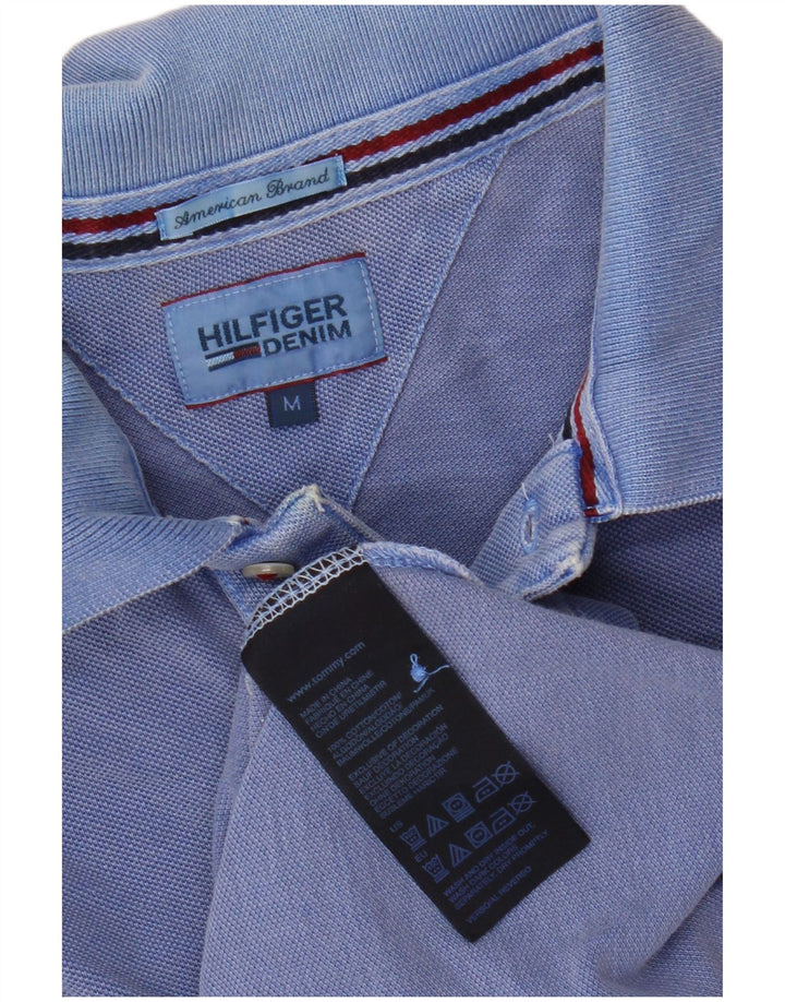 Мужская рубашка-поло Tommy Hilfiger из хлопка среднего синего цвета