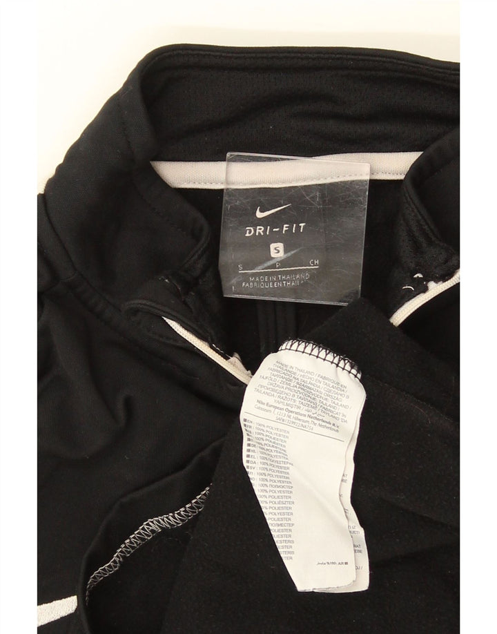 Мужской свитшот с воротником на молнии Nike Dri Fit, маленький черный с цветными блоками