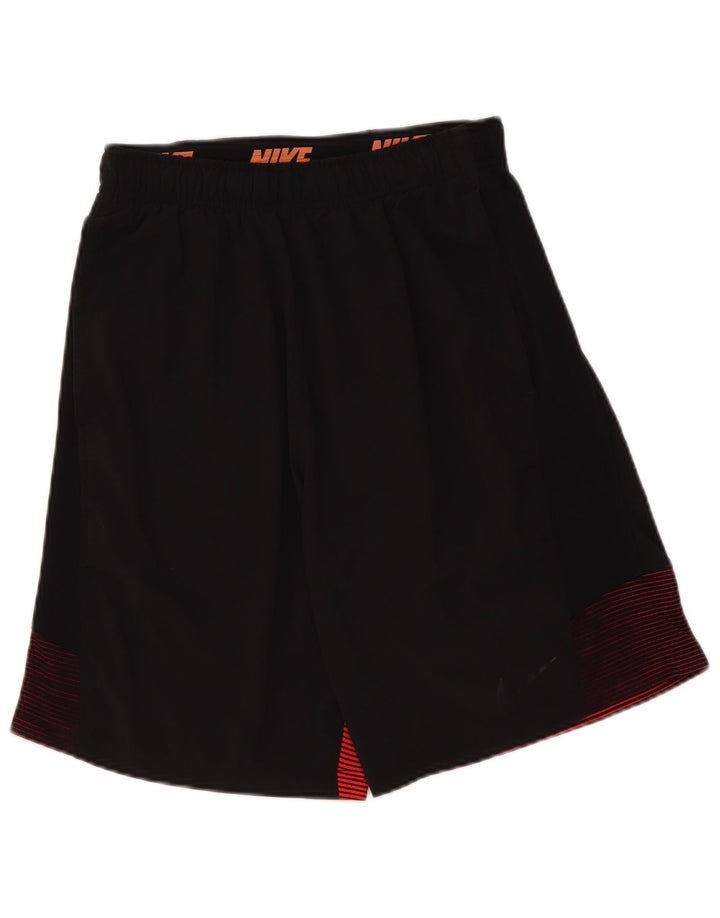 Мужские спортивные шорты Nike Dri Fit среднего размера, полиэстер с цветными блоками, средний черный
