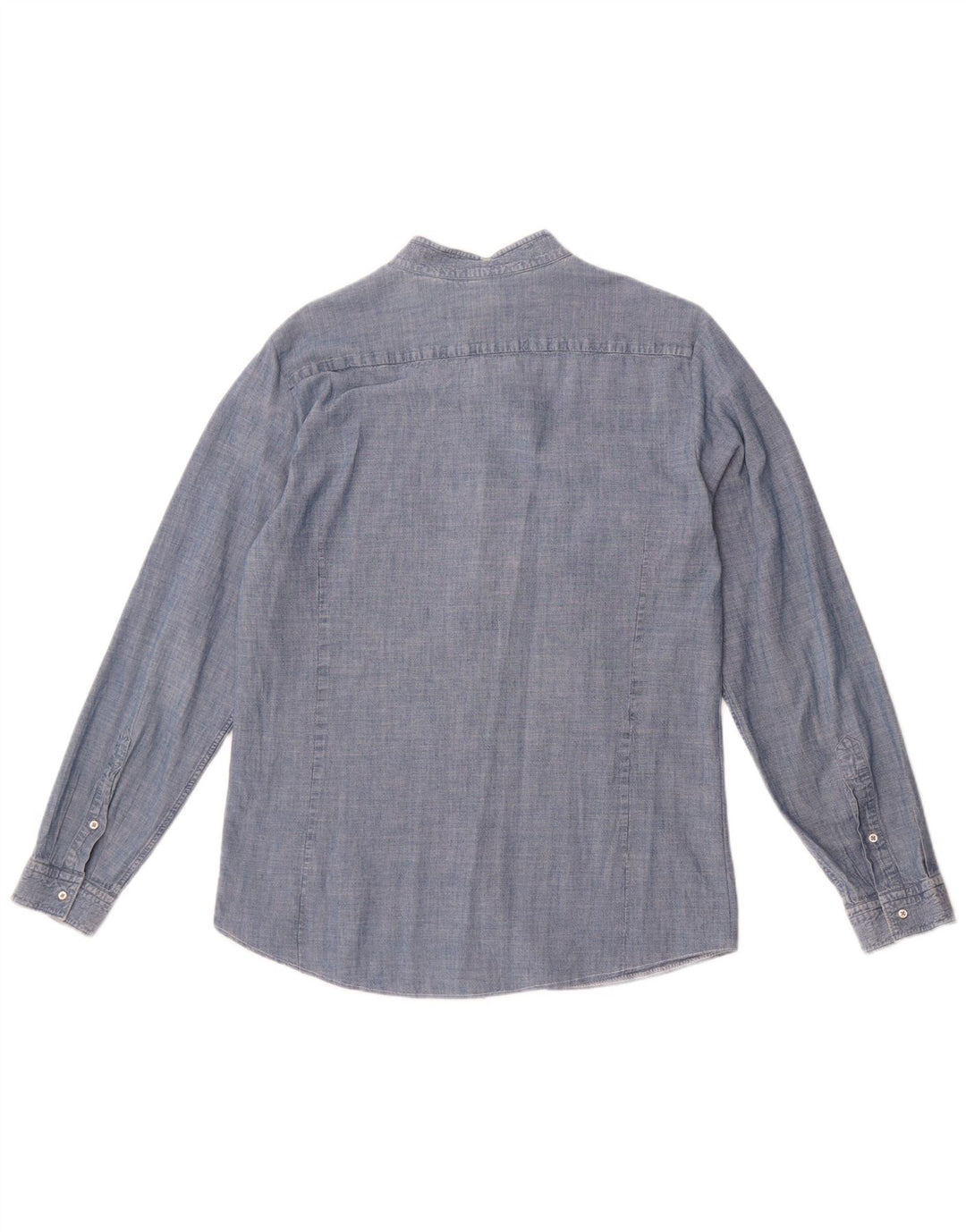 Мужская джинсовая рубашка Mauro Grifoni, размер 42, 16, 1/2, большая синяя