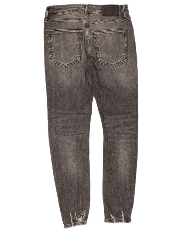 Мужские потертые джинсы скинни Zara EU 38, маленькие W30 L27, серый хлопок