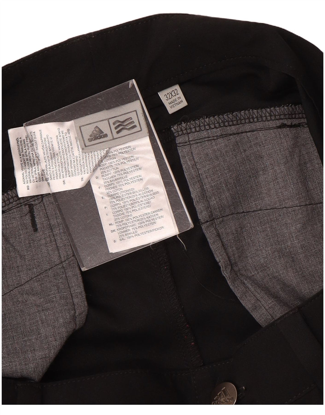 Мужские брюки-чинос Adidas Slim W32 L32, черный полиэстер