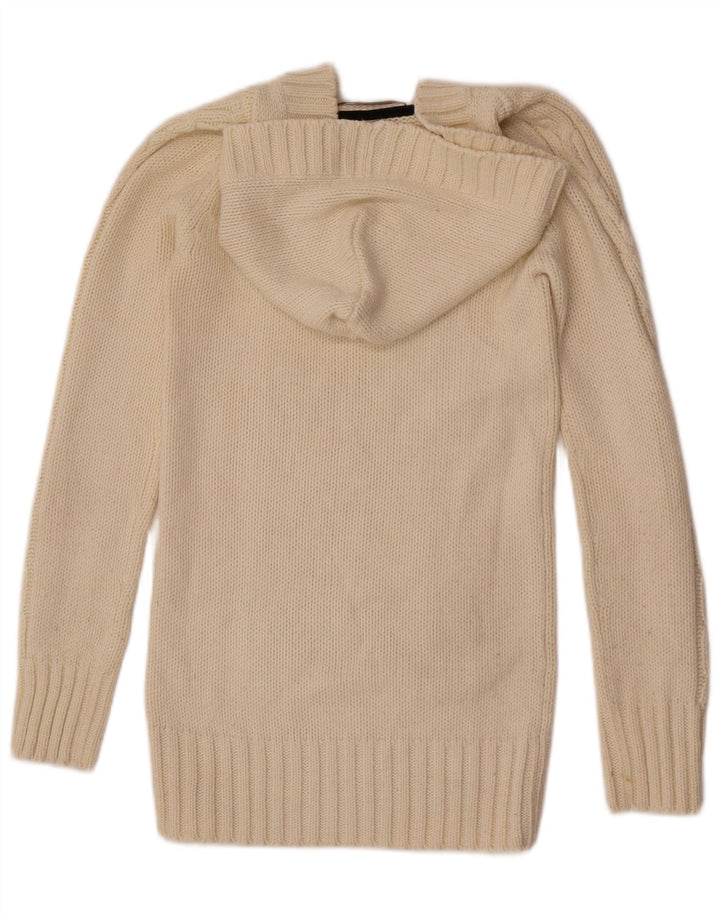 Женский свитер с капюшоном Zara UK 12 Medium Off White