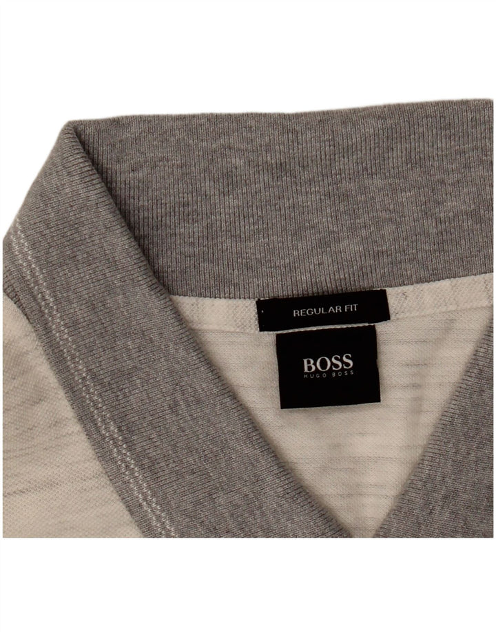 Мужская рубашка-поло стандартного кроя Hugo Boss 2XL серая в крапинку