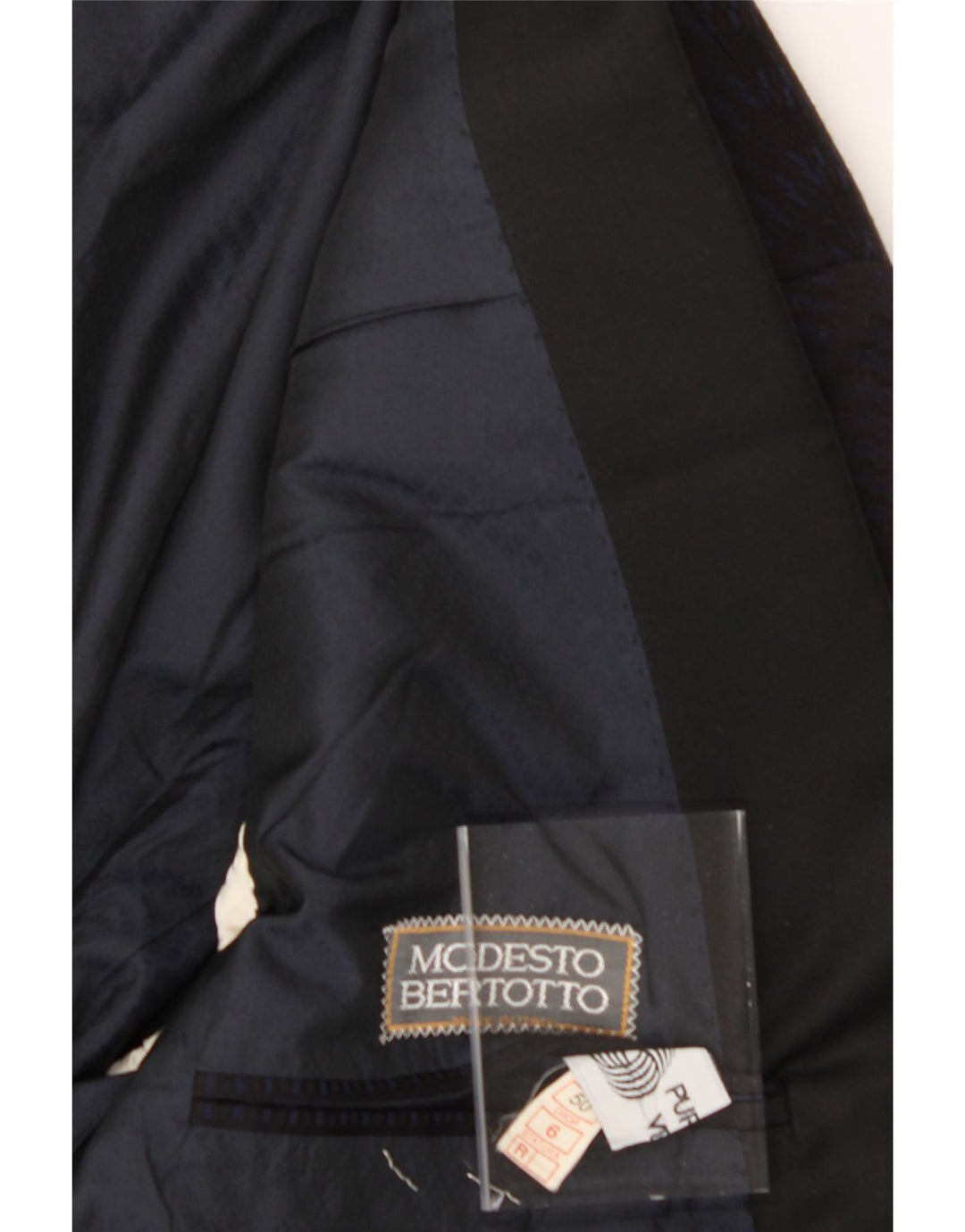 MODESTO BERTOTTO Mens 1 Button Blazer Jacket IT 50 Large Navy Blue Wool Vintage Modesto Bertotto and Second-Hand Modesto Bertotto from Messina Hembry 
