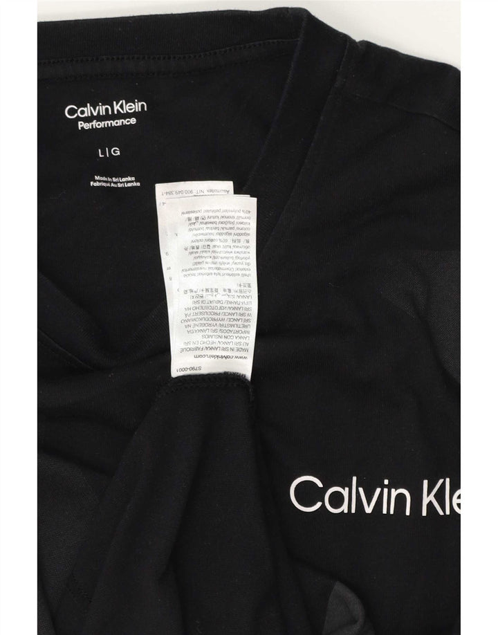Мужская футболка Calvin Klein, большой черный хлопковый топ с геометрическим рисунком