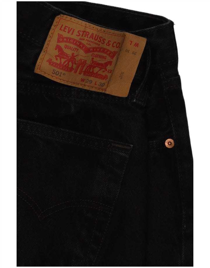 Мужские прямые джинсы Levi's 501 W29 L30, черный хлопок