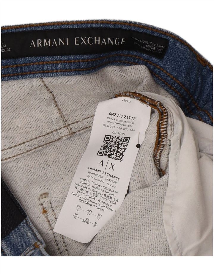 Мужские зауженные джинсы Armani Exchange W33 L32 синие, хлопок