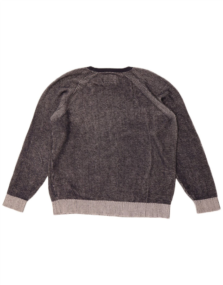 Мужской джемпер с круглым вырезом Jack & Jones, серый хлопок, размер XL
