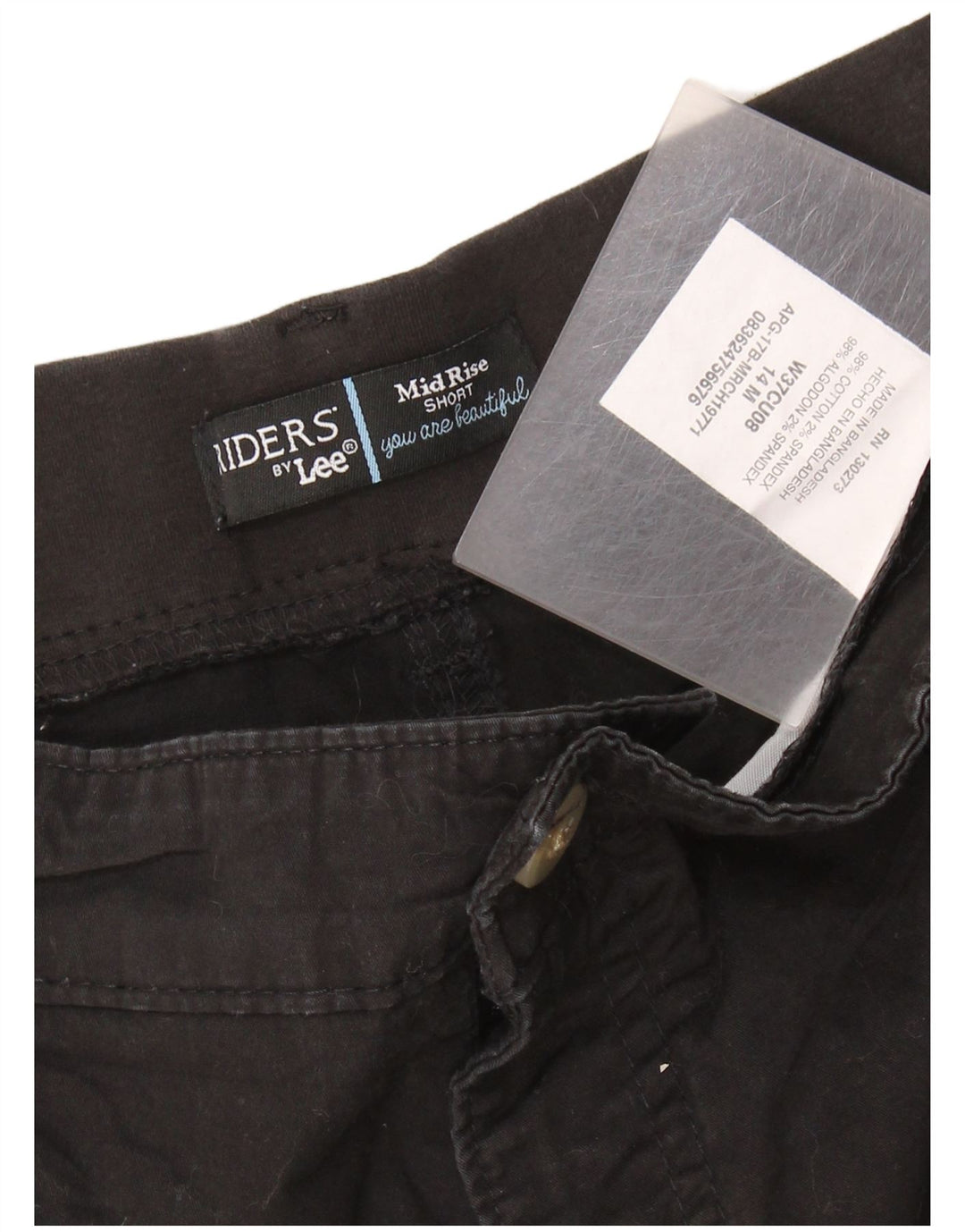 LEE Женские шорты чинос со средней посадкой США 14 XL W34 Черный хлопок