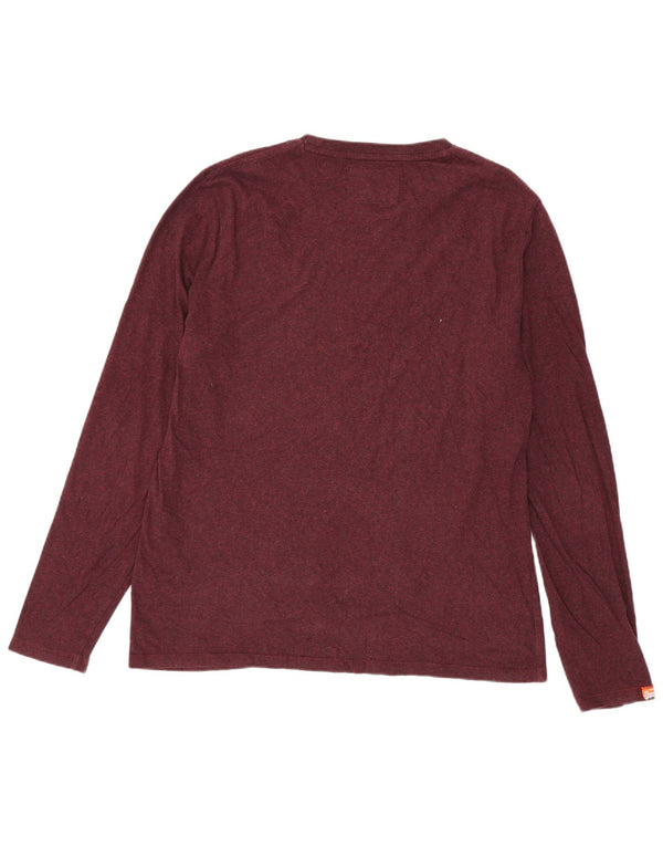 Мужской топ Superdry с длинным рукавом 2XL, бордовый хлопок