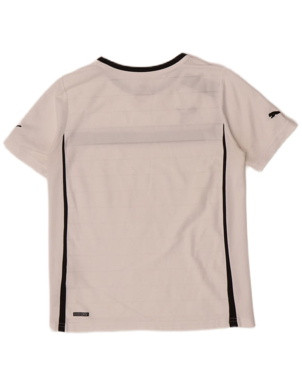 Футболка Puma Regular с рисунком для мальчиков, топ 11–12 лет, белая с цветными блоками